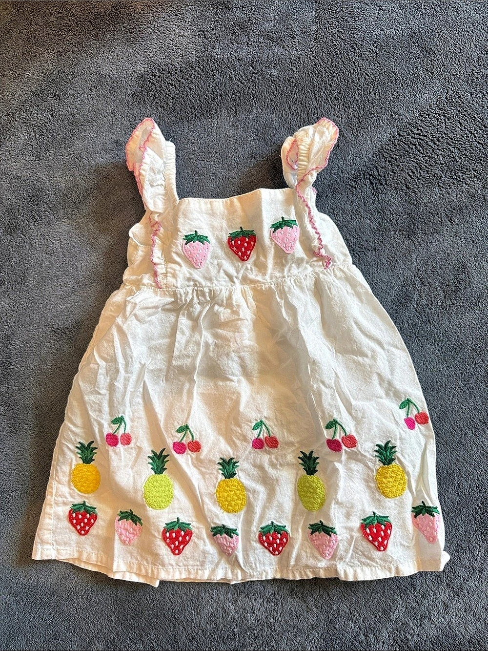 Baby Boden Embroidered Fruit Sundress Baby 3-6M